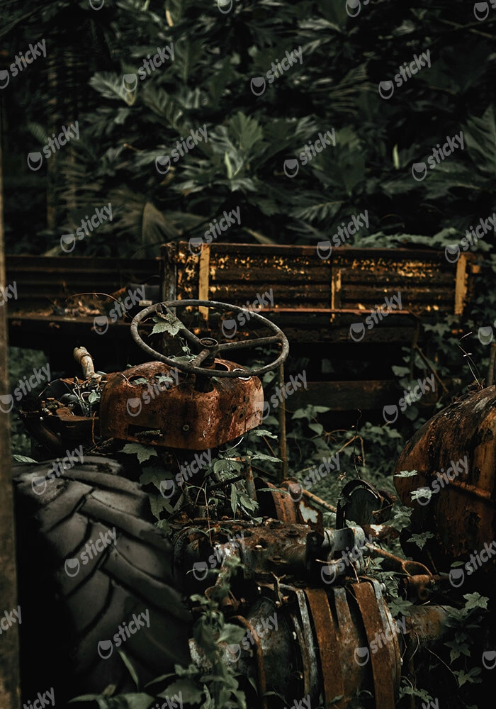 Πίνακας σε Καμβά RUSTIC FARMHOUSE OLD TRACTOR 2