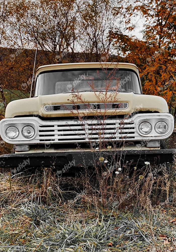 Πίνακας σε Καμβά RUSTIC FARMHOUSE OLD TRUCK