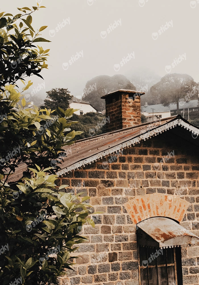 Πίνακας σε Καμβά RUSTIC FARMHOUSE STONE CABIN 6