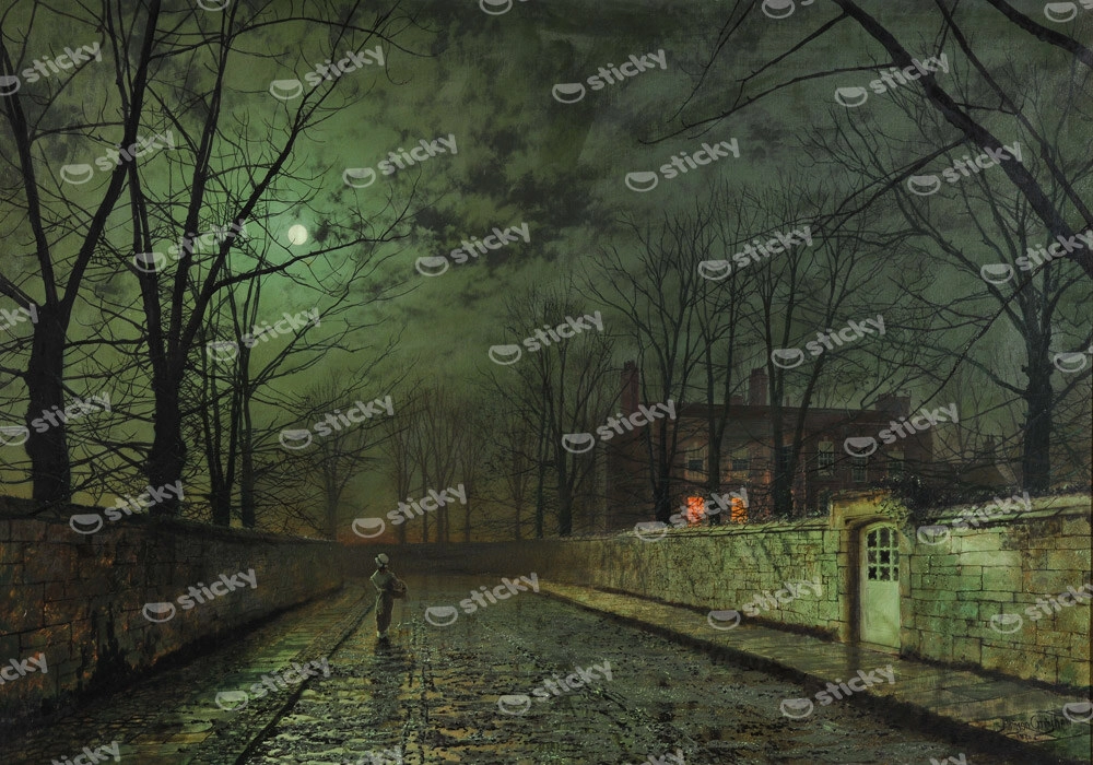 Πινακας σε καμβά JOHN ATKINSON - SILVER MOONLIGHT