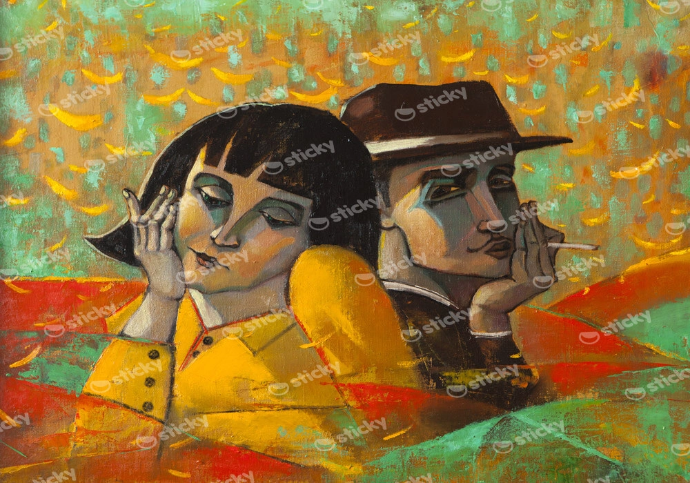 Πινακας σε καμβά LOVERS PORTRAIT PAINTING