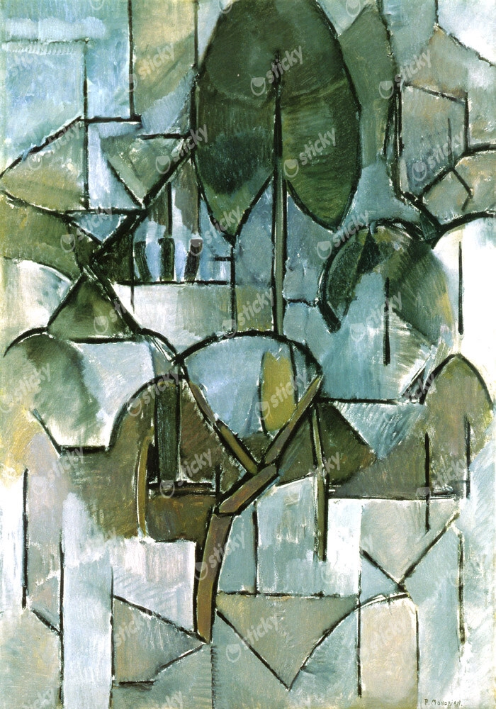 Πινακας σε καμβά MONDRIAN - LANDSCAPE WITH TREES
