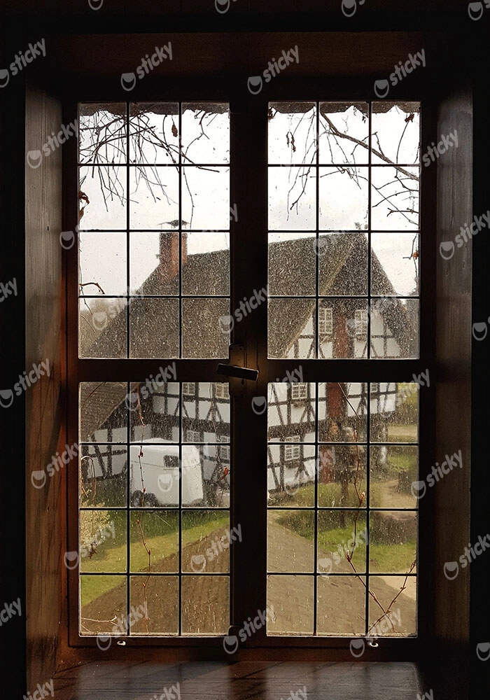 Πίνακας σε Καμβά RUSTIC FARMHOUSE WINDOW 9