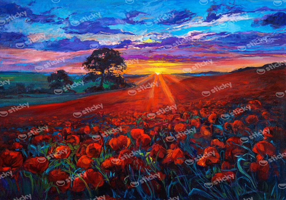 Πινακας Σε Καμβά POPPY SUNSET