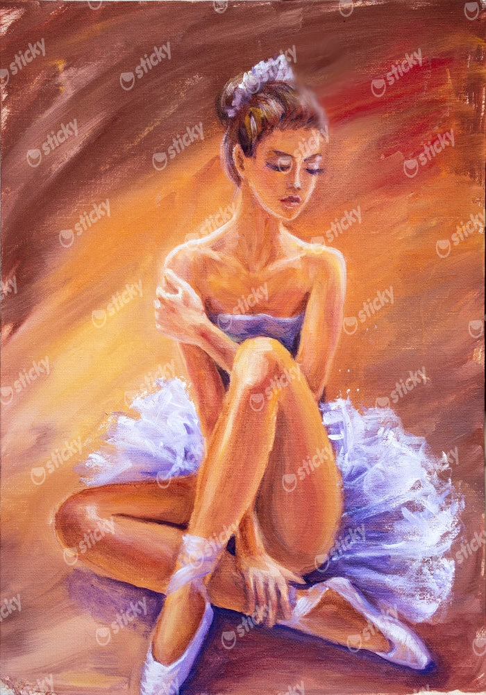 Πινακας σε καμβά SITTING BALLERINA 2