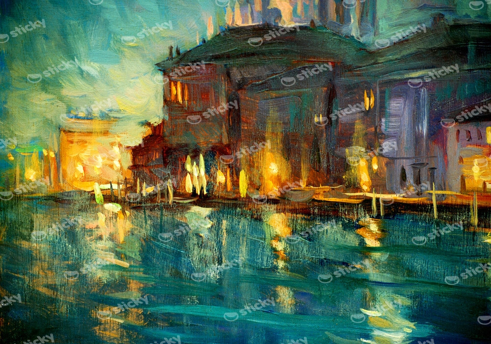 Πινακας σε καμβά VENICE OIL PAINTING ON PLYWOOD