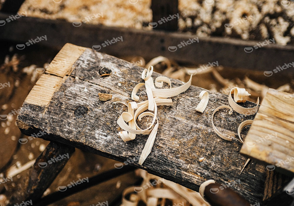 Πίνακας σε Καμβά RUSTIC FARMHOUSE CHIPPED WOOD