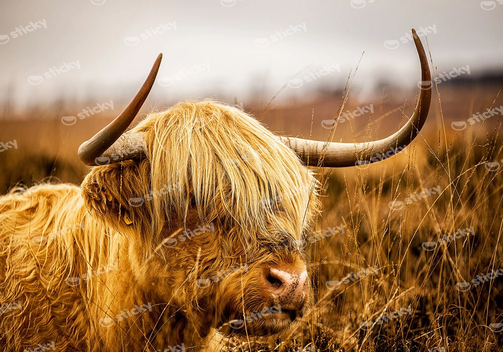 Πίνακας σε Καμβά RUSTIC FARMHOUSE COW 17