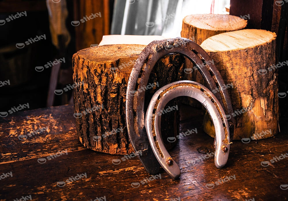 Πίνακας σε Καμβά RUSTIC FARMHOUSE HORSESHOE 4