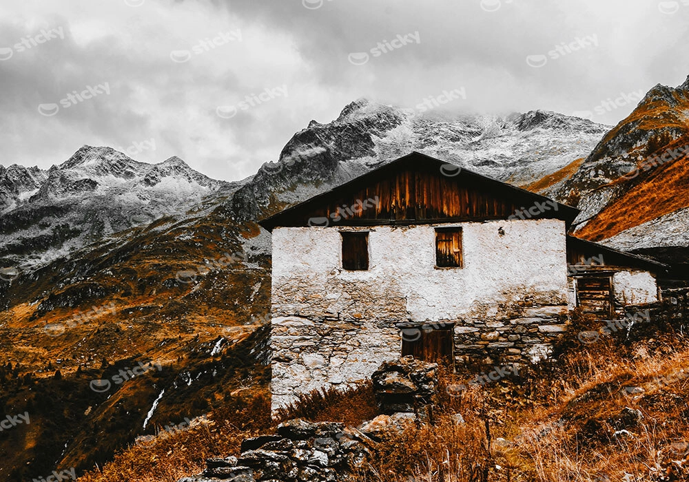 Πίνακας σε Καμβά RUSTIC FARMHOUSE MOUNTAIN CABIN 3