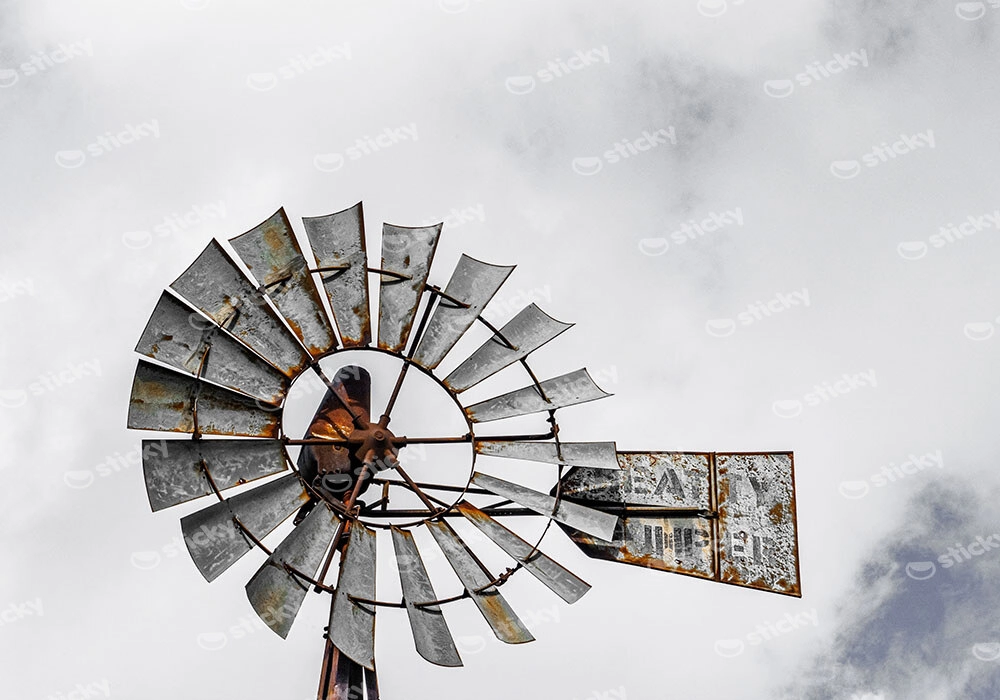 Πίνακας σε Καμβά RUSTIC FARMHOUSE WIND MILL
