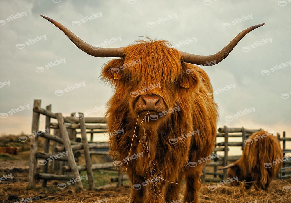 Πίνακας σε Καμβά RUSTIC FARMHOUSE COW 20