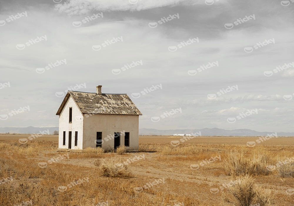 Πίνακας σε Καμβά RUSTIC FARMHOUSE FIELD CABIN 6