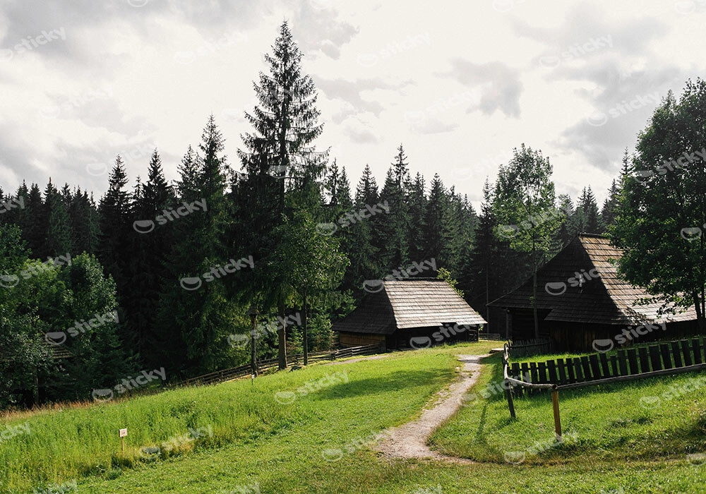 Πίνακας σε Καμβά RUSTIC FARMHOUSE HILL ROAD