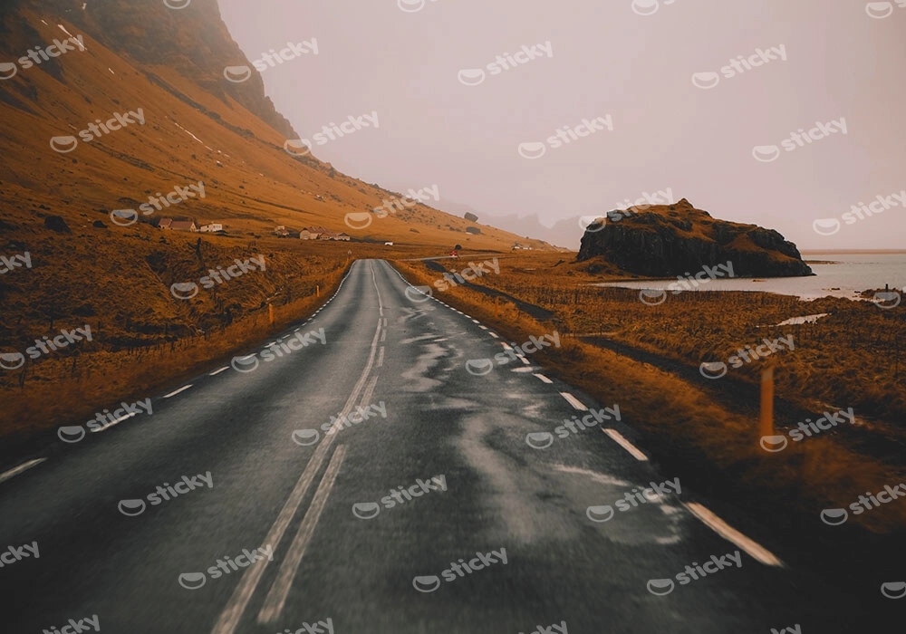 Πίνακας σε Καμβά RUSTIC FARMHOUSE LAKE ROAD