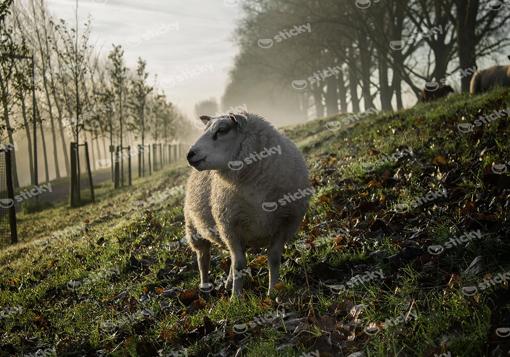 Πίνακας σε Καμβά RUSTIC FARMHOUSE SHEEP 2