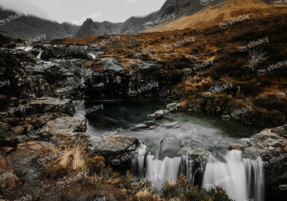 Πίνακας σε Καμβά RUSTIC FARMHOUSE STREAM