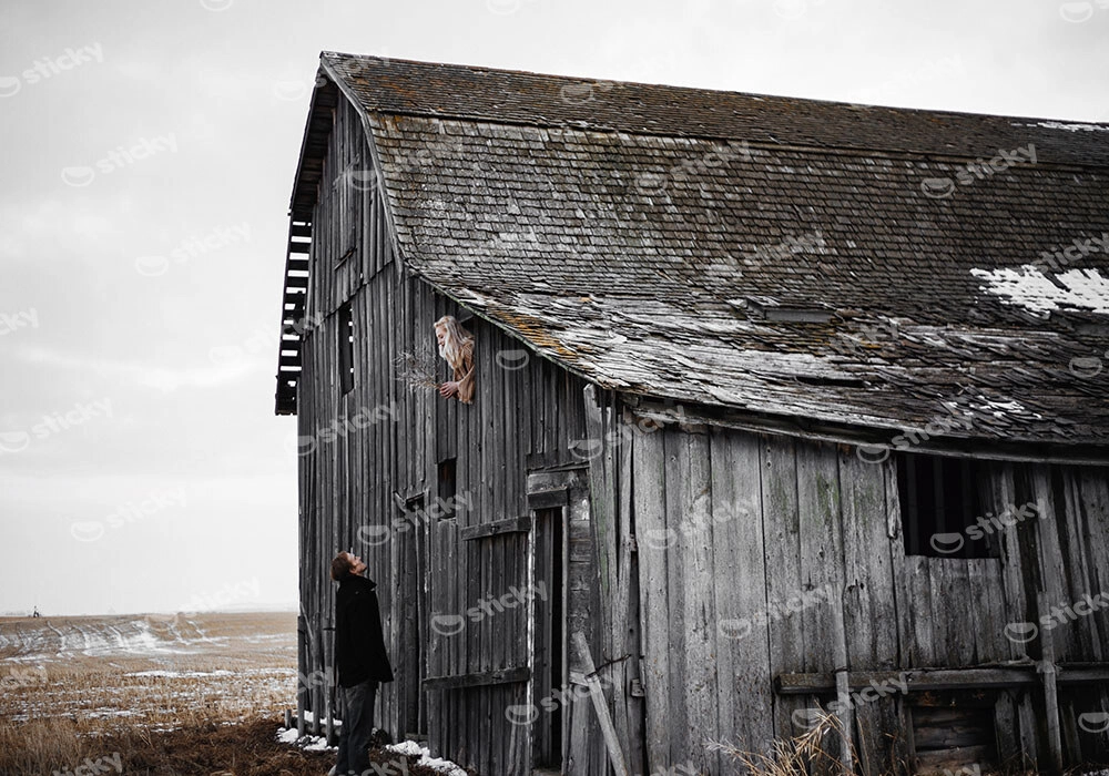Πίνακας σε Καμβά RUSTIC FARMHOUSE BARN 17