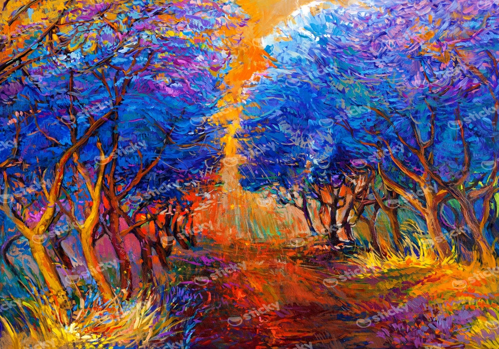 Πινακας σε καμβά AUTUMN FOREST PAINTING