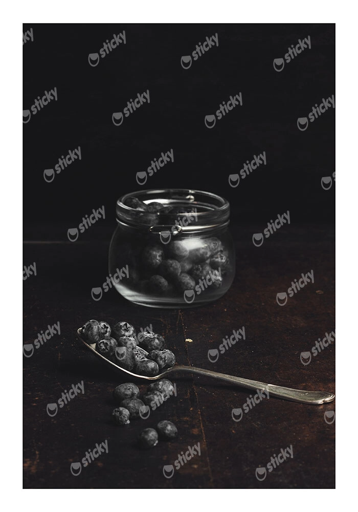 Poster RUSTIC FARMHOUSE BLUEBERRIES