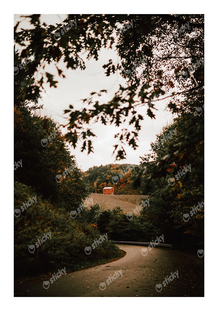 Poster RUSTIC FARMHOUSE COUNTRY ROAD 2
