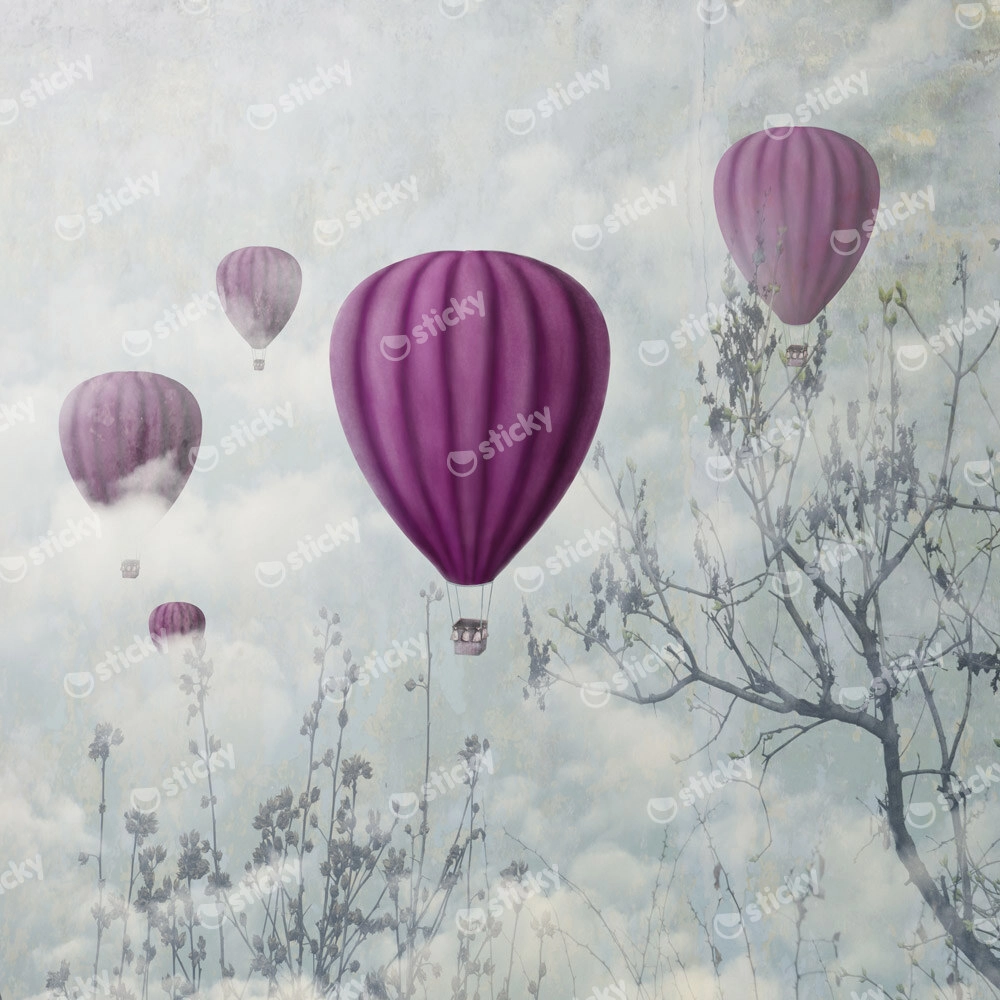 Πίνακας σε καμβά BALLOONS IN THE CLOUDS
