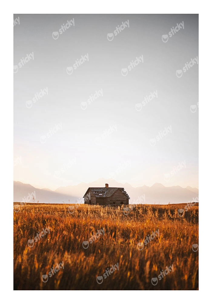 Poster RUSTIC FARMHOUSE FIELD CABIN