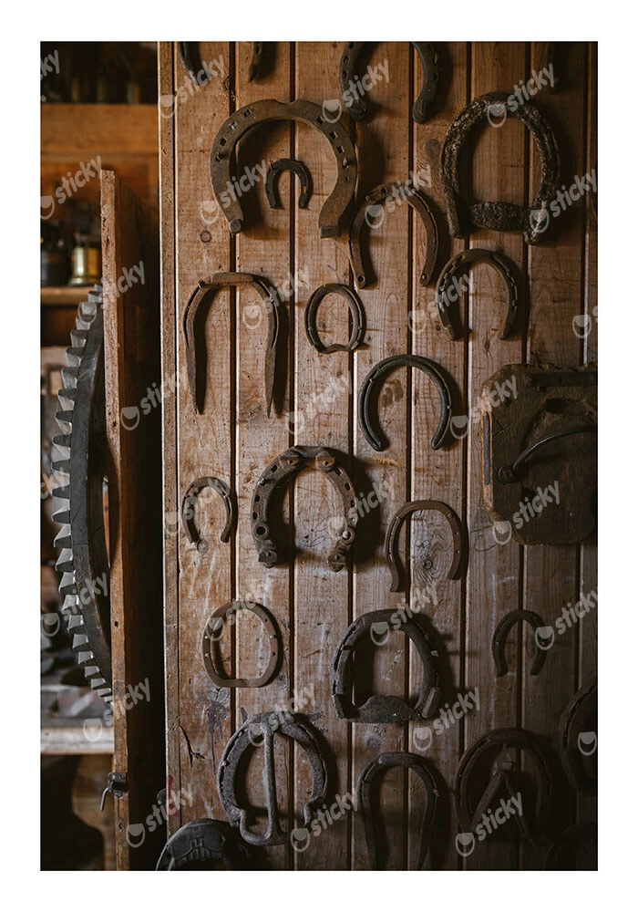 Poster RUSTIC FARMHOUSE HORSESHOES