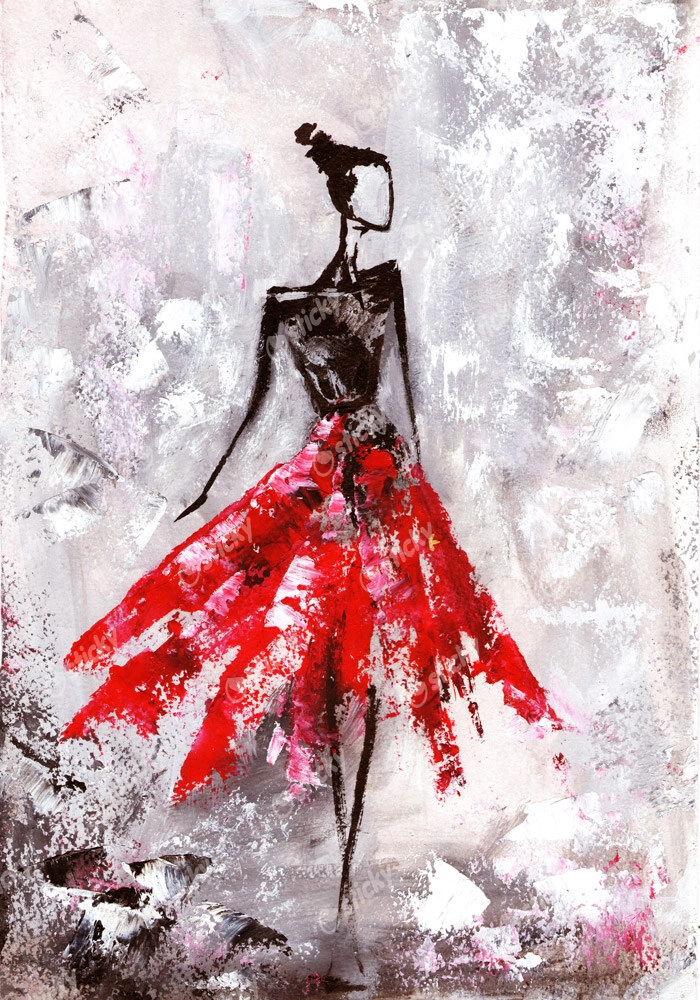 Πινακας σε καμβά YOUNG WOMAN IN DRESS