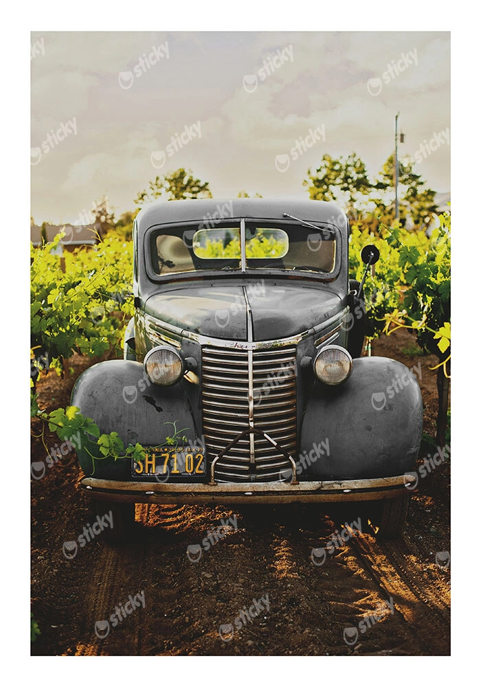 Poster RUSTIC FARMHOUSE OLD CAR