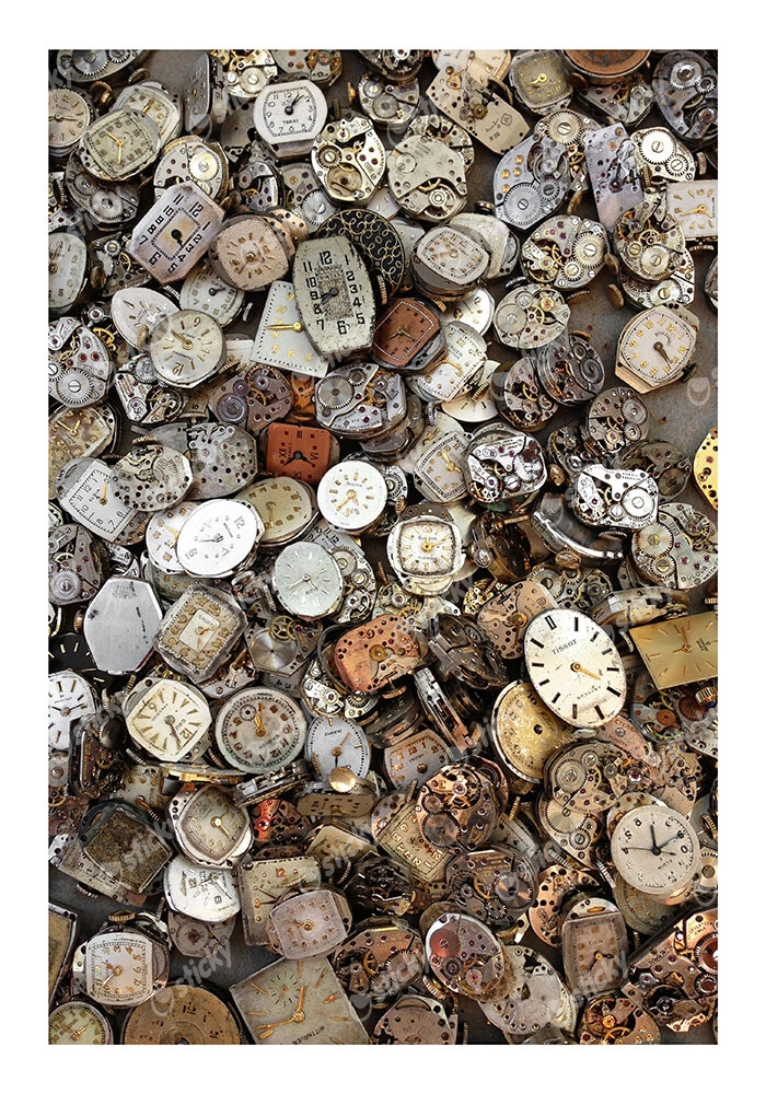 Poster RUSTIC FARMHOUSE OLD CLOCKS