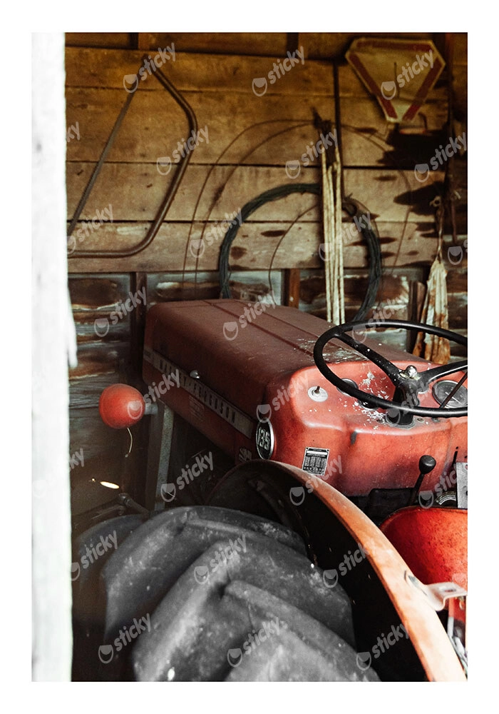 Poster RUSTIC FARMHOUSE OLD TRACTOR 3