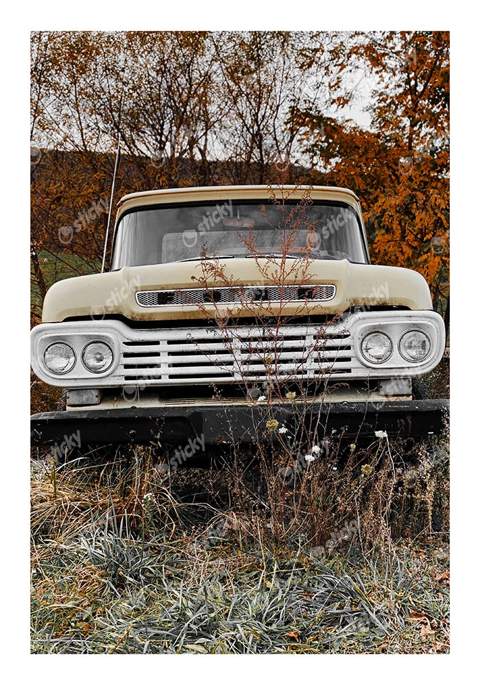 Poster RUSTIC FARMHOUSE OLD TRUCK