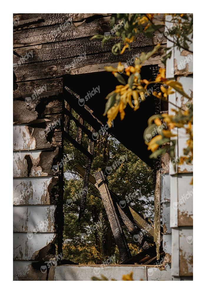 Poster RUSTIC FARMHOUSE OLD WINDOW