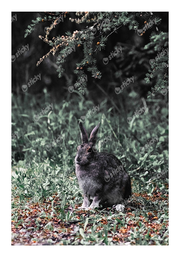 Poster RUSTIC FARMHOUSE RABBIT