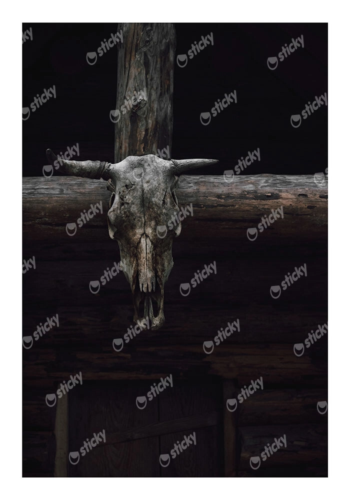 Poster RUSTIC FARMHOUSE SKULL
