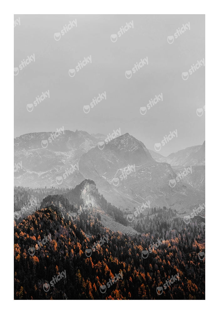 Poster RUSTIC FARMHOUSE SNOWY MOUNTAIN 3