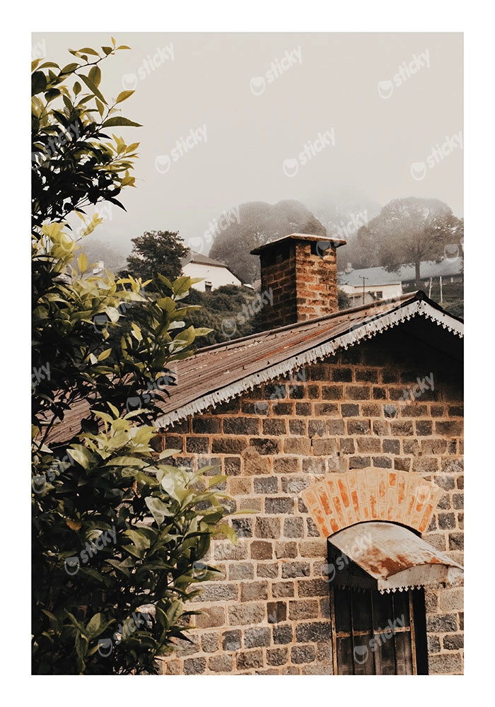 Poster RUSTIC FARMHOUSE STONE CABIN 6