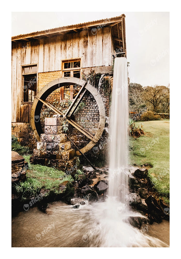 Poster RUSTIC FARMHOUSE WATER MILL