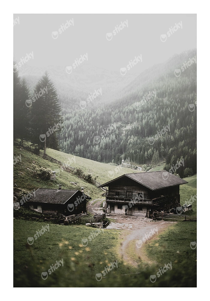 Poster RUSTIC FARMHOUSE MOUNTAIN FARM