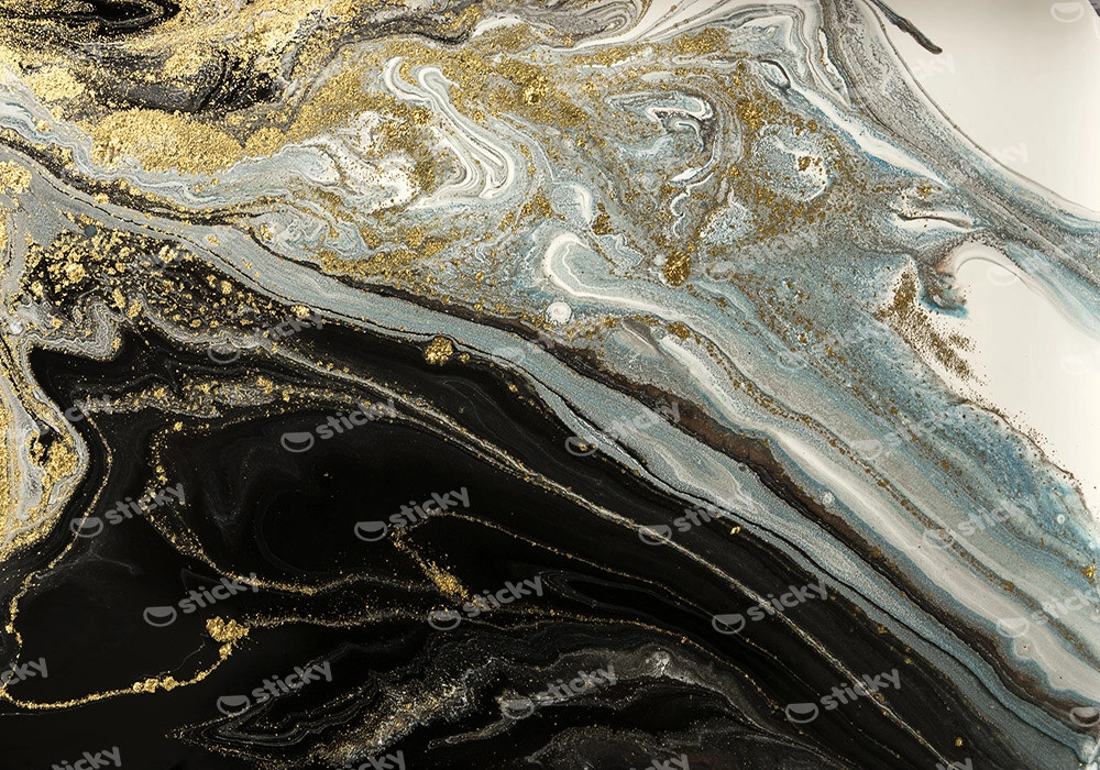 Πινακας σε καμβά BLACK AND GOLD ABSTRACT