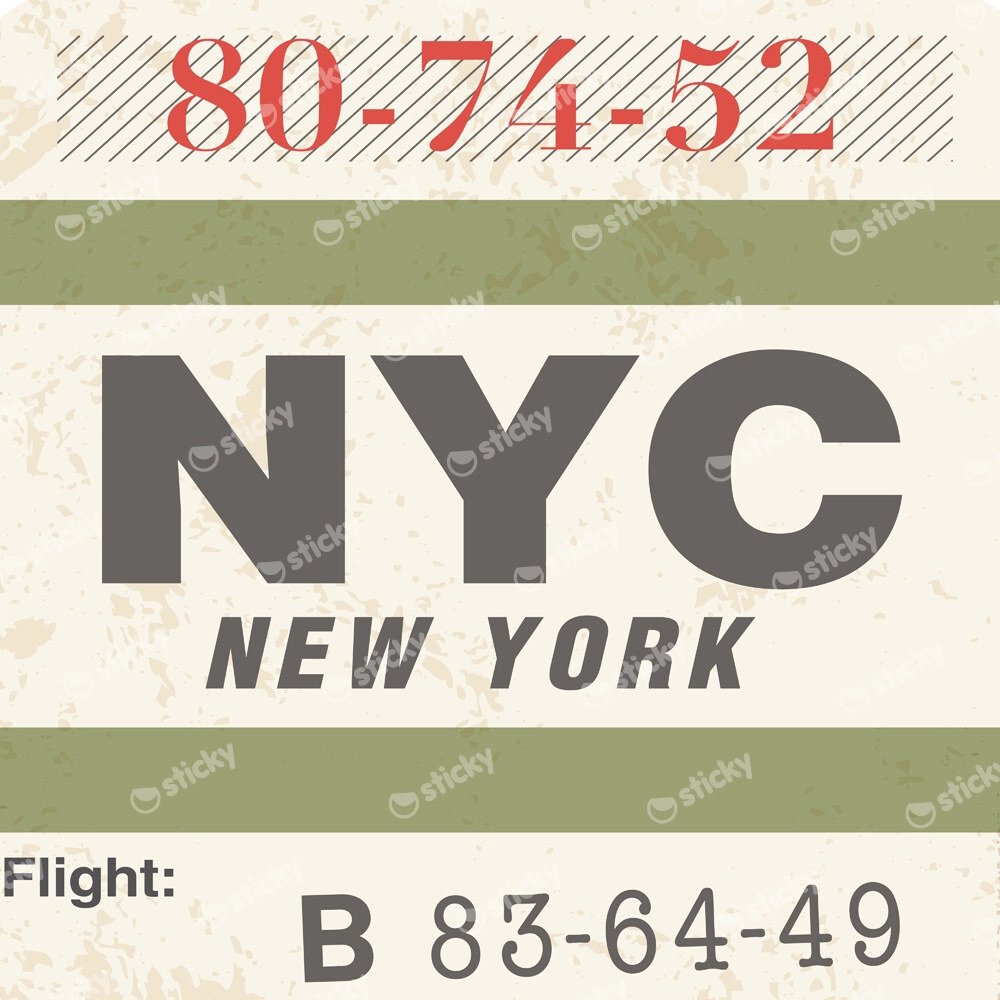 Πίνακας σε καμβά LUGGAGE TAG NEW YORK