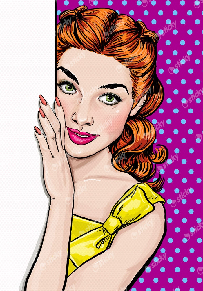 Πινακας σε καμβά POP ART GIRL LOOKING