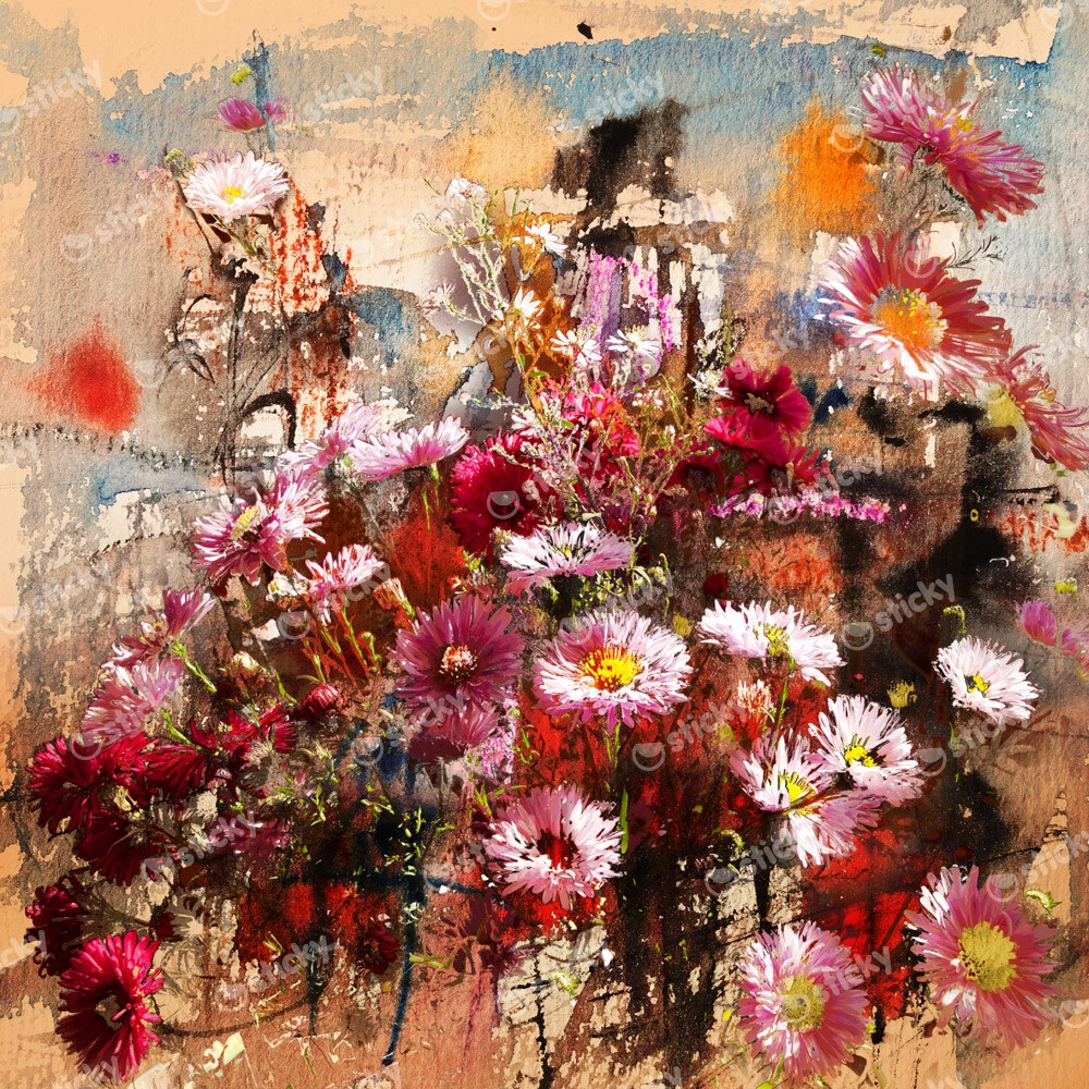 Πίνακας Τετράγωνος AUTUMN FLOWERS