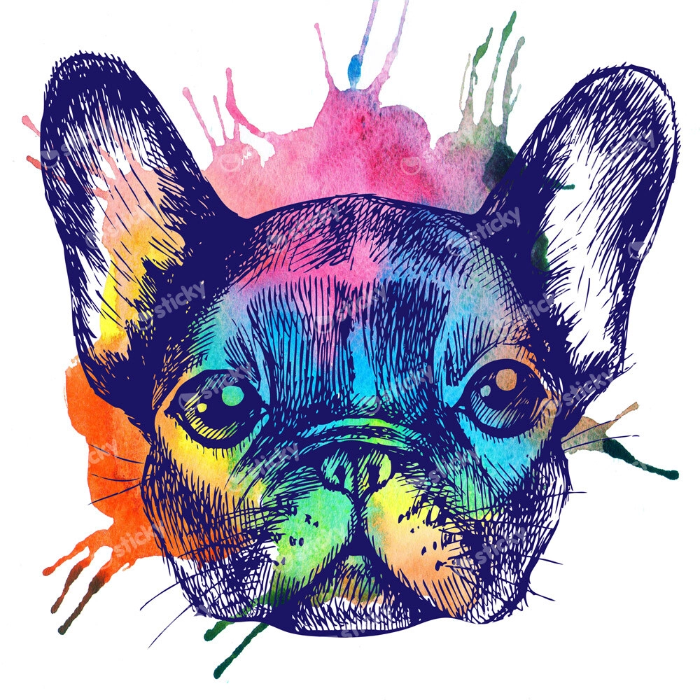Πίνακας σε καμβά FRENCH BULLDOG HAND DRAWN