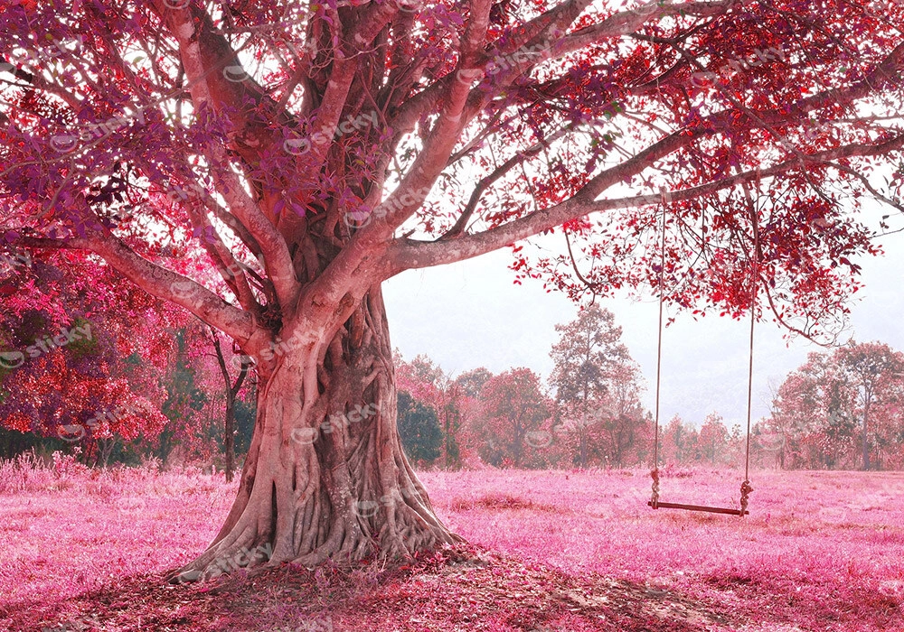 Πινακας σε καμβά FANTASTIC SWING ON TREE PINK