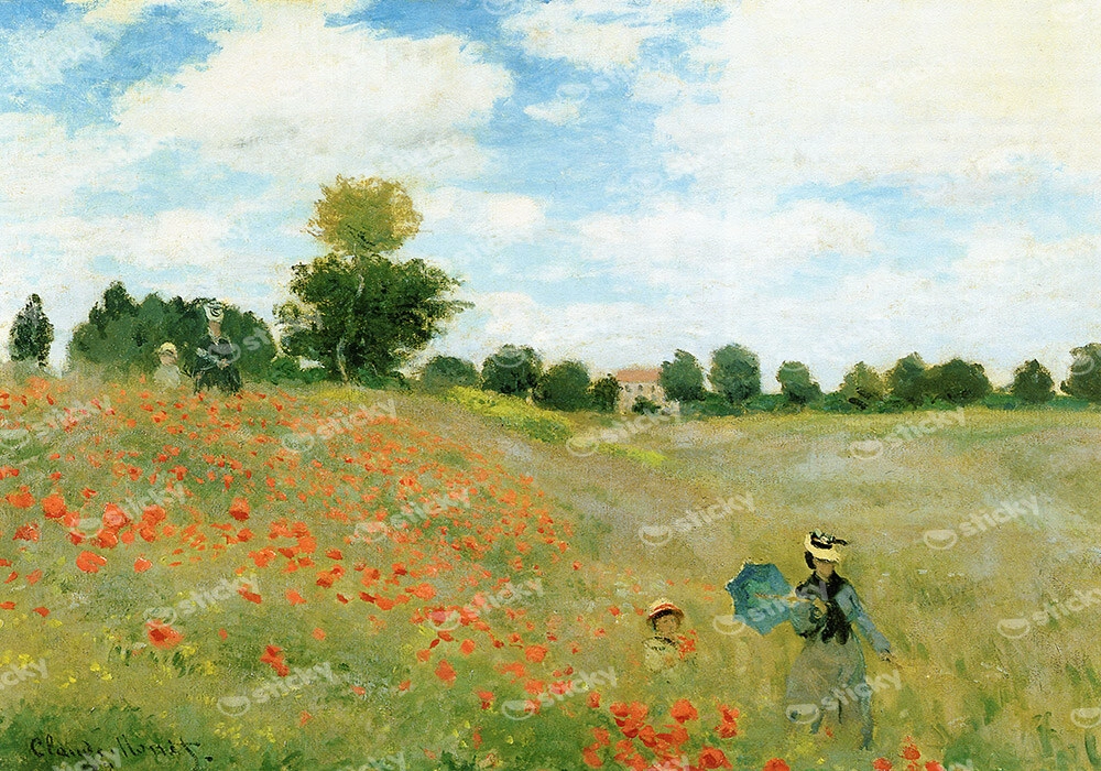 Πινακας σε καμβά MONET - POPPIES AT ARGENTEUIL
