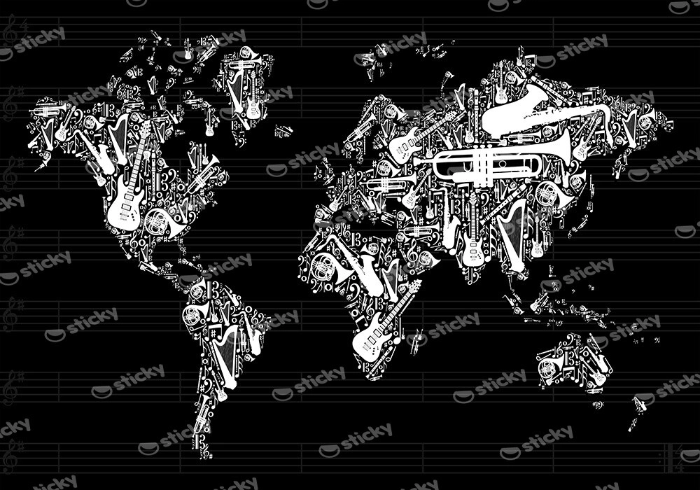 Πινακας σε καμβά MUSIC WORLD
