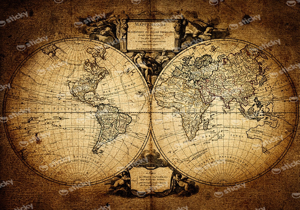 Πινακας σε καμβά OLD WORLD MAP 1752