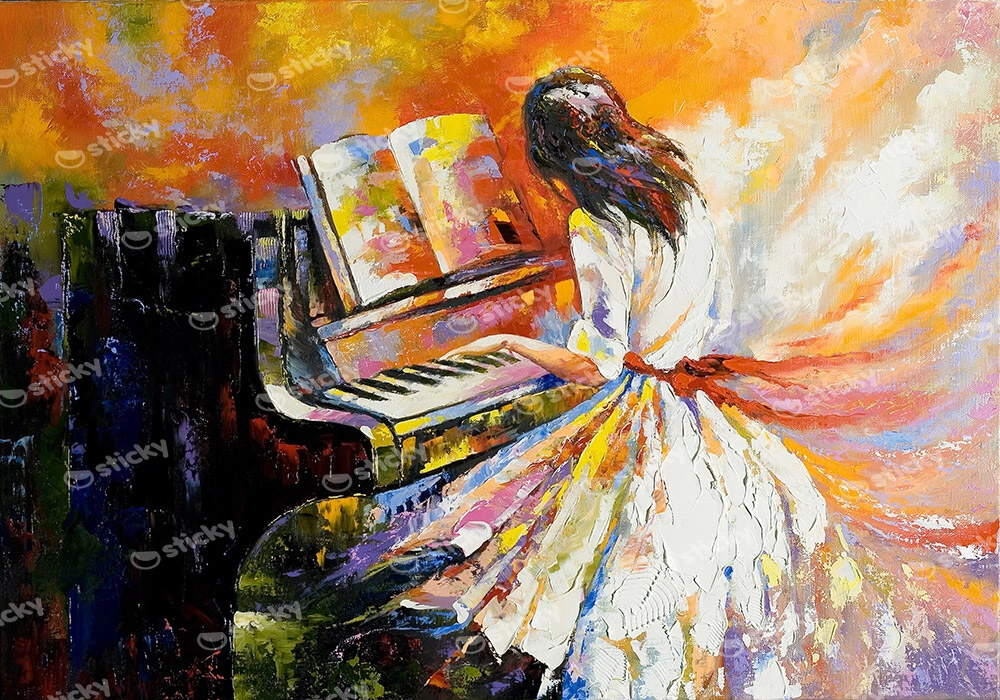 Πινακας σε καμβά PIANO GIRL